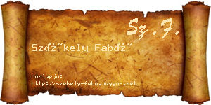 Székely Fabó névjegykártya